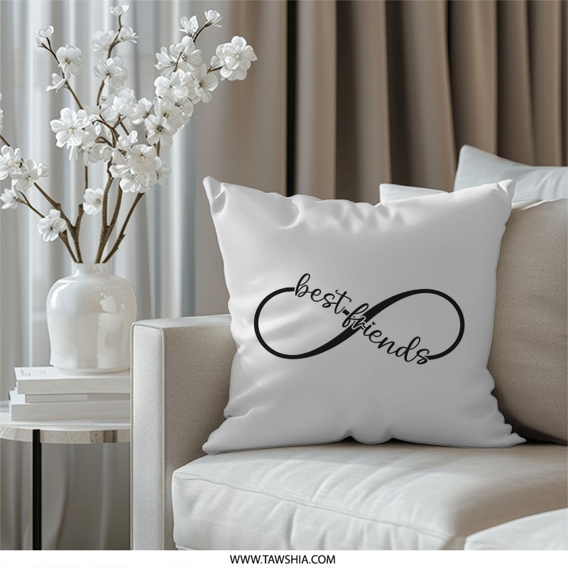 Best Friends Infinity Pillow, Friendship Gift, Bestie Pillow, Gift for Friend, Decorative Pillow, Throw Pillow, Home Decor - Tawshia