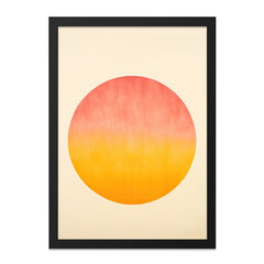 Sunset Circle Wall Art, Abstract Sun Art Print, Modern Home Decor, Geometric Wall Hanging, Minimalist Art for Living Room - Tawshia