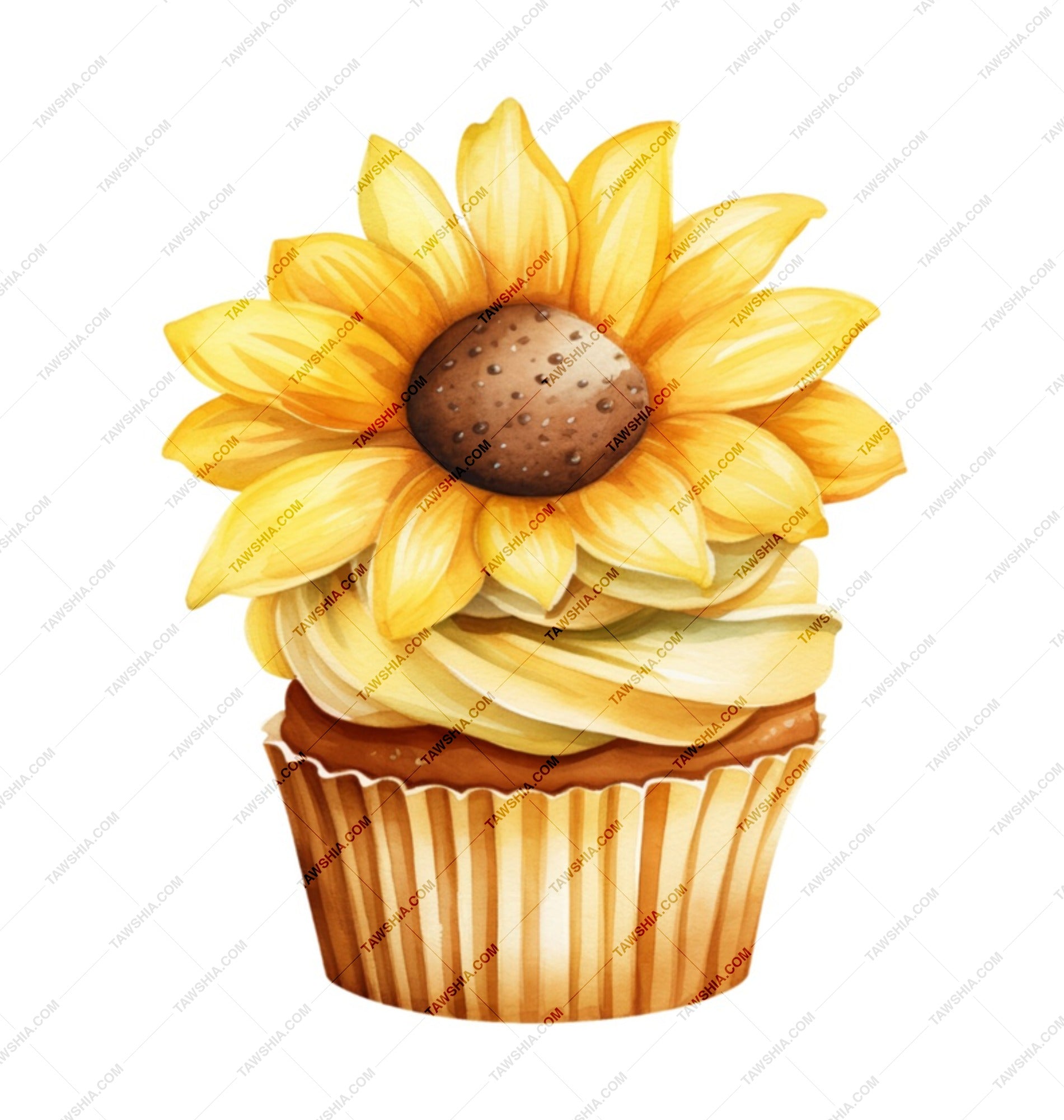 Sunflower Cupcake Mug, Floral Mug, Cute Mug, Unique Mug, Coffee Mug, Tea Mug, Gift Mug, Birthday Gift, Kitchen Decor, Best Seller SKU: MG10004200 - Tawshia