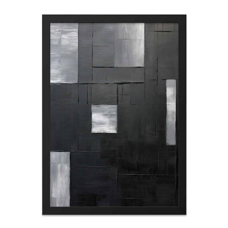 Abstract Black and Gray Wall Art, Modern Geometric Print, Contemporary Art, Minimalist Home Decor, Wall Decor - Tawshia