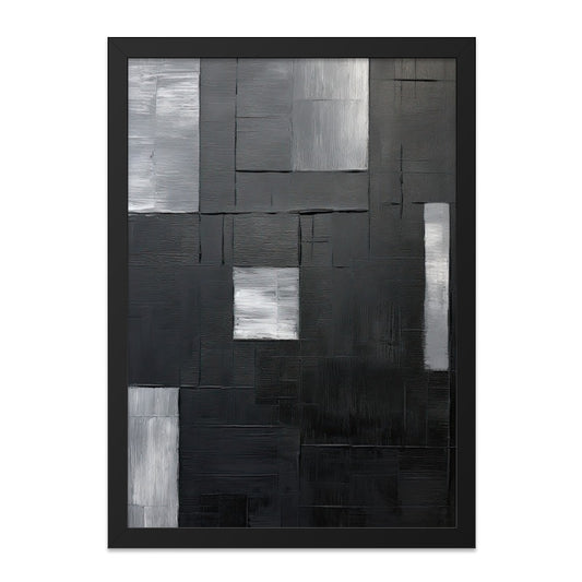Abstract Black and Gray Wall Art, Modern Geometric Print, Contemporary Art, Minimalist Home Decor, Wall Decor - Tawshia