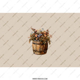 Barrel of Flowers Tumbler, Floral Arrangement Cup, Unique Drinkware, Rustic Charm Gift, Botanical Insulated Tumbler, Artistic Travel Mug - Tawshia