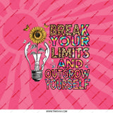 Sunflower Compact Mirror, Break Your Limits, Inspirational Mirror, Positive Affirmation Gift, Floral Mirror, Empowerment Gift - Tawshia