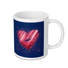 Heart and Diver Artwork Ceramic Mug product