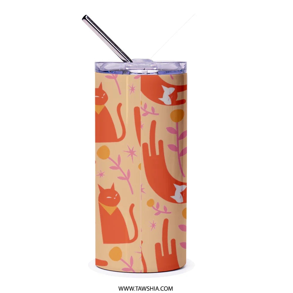Cute Orange Cat Design Reusable Tumbler Product