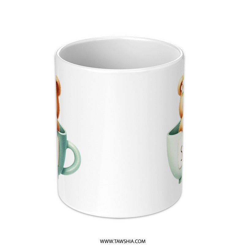 Hello Spring Bear Mug, Cute Bear Mug, Floral Bear Mug, Spring Mug, Tea Cup Bear, Animal Mug, Gift Mug, Coffee Mug, Kawaii Mug - Tawshia