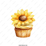 Sunflower Cupcake Pillow, Floral Pillow, Food Pillow, Decorative Pillow, Novelty Pillow, Kitchen Decor, Unique Gift, Home Decor - Tawshia