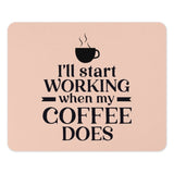 Funny Coffee Mouse Pad, Work From Home Gift, Office Desk Decor, Coffee Lover Gift, Coffee Addiction Quote Mousepad - Tawshia