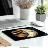 Floral Polka Dot Mouse Pad, Checkerboard Stripes Mousepad, Abstract Art Office Decor, Unique Desk Accessory, Computer Gaming Mouse Pad - Tawshia