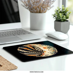 Floral Polka Dot Mouse Pad, Checkerboard Stripes Mousepad, Abstract Art Office Decor, Unique Desk Accessory, Computer Gaming Mouse Pad - Tawshia