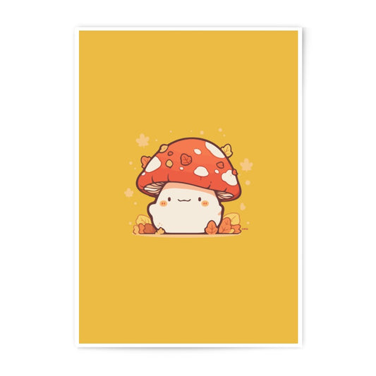 Cute Mushroom Art, Photographic Prints, Fun Art, Wall Decor, Home Decor, Gift Ideas, Minimalist Art, Cartoon Prints - Tawshia