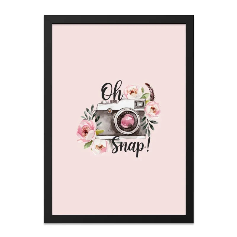 Oh Snap Wall Art, Camera Floral Print, Photography Gift, Home Decor, Trendy Wall Art, Cute Wall Art - Tawshia