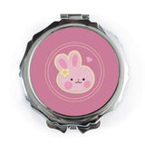 Cute Bunny Pocket Mirror, Kawaii Rabbit Makeup Mirror, Pink Bunny Cosmetic Mirror, Gift for Easter, Bunny Lover, Spring Decor Pocket Mirror - Tawshia
