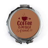 Coffee is My Best Friend Pocket Mirror, Cute Coffee Lover Gift, Unique Compact Mirror, Coffee Addict Present, Travel Size Mirror - Tawshia