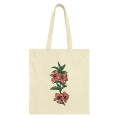 Floral Tote Bag, Peach Blossom Bag, Botanical Print, Trendy Shoulder Bag, Stylish Everyday Bag, Lightweight Tote Bag, Spring Flower Bag - Tawshia