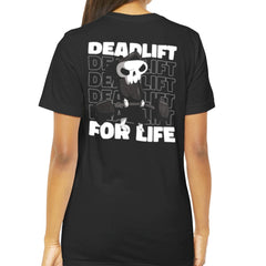 Deadlift For Life Skull Graphic Back Print Shirt product