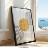 Abstract Circle Wall Art, Mid Century Modern Print, Geometric Wall Decor, Minimalist Art Print, Boho Art, Housewarming Gift Idea - Tawshia