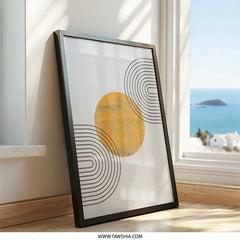 Abstract Circle Wall Art, Mid Century Modern Print, Geometric Wall Decor, Minimalist Art Print, Boho Art, Housewarming Gift Idea - Tawshia