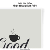 Good Vibes Coffee Photographic Prints, Hot Coffee Wall Art, Kitchen Decor, Coffee Lover Gift, Modern Home Decor, Prints for Home - Tawshia