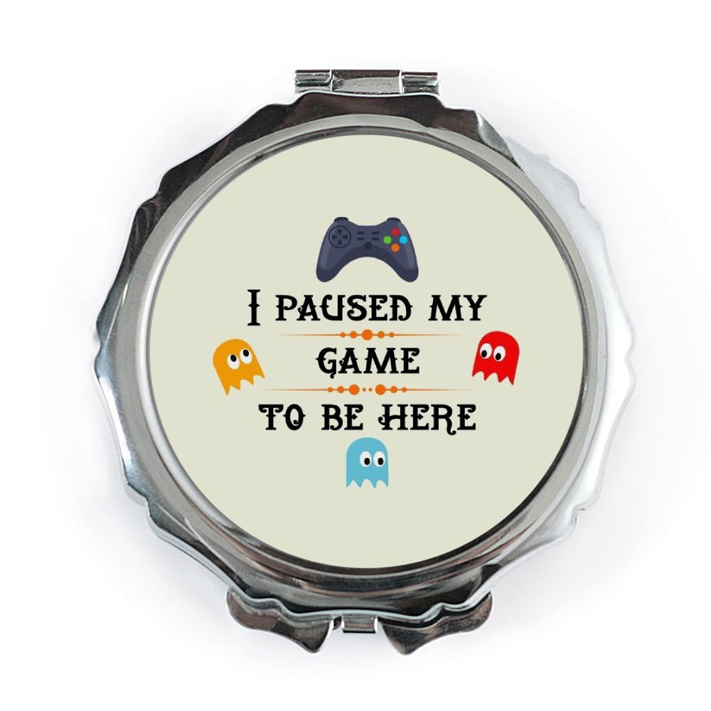 Paused My Game Pocket Mirror, Funny Gamer Gift, Retro Gaming, Video Game Lover Present, Compact Mirror, Unique Gift Idea - Tawshia