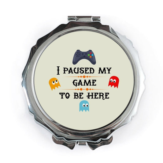 Paused My Game Pocket Mirror, Funny Gamer Gift, Retro Gaming, Video Game Lover Present, Compact Mirror, Unique Gift Idea - Tawshia