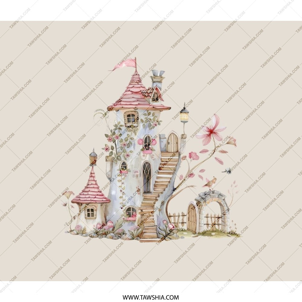 Fairy Tale Castle Backpack, Whimsical Backpack, Fantasy Castle Art Backpack, Cute Backpack, Enchanted Castle Backpack, Gift Backpack - Tawshia