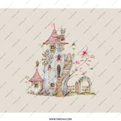 Fairy Tale Castle Backpack, Whimsical Backpack, Fantasy Castle Art Backpack, Cute Backpack, Enchanted Castle Backpack, Gift Backpack - Tawshia