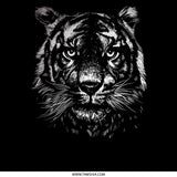 Black and White Fierce Tiger Face Art Print product type
