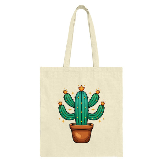 Cactus Tote Bag, Blooming Desert Tote, Cute Plant Bag, Unique Gift Tote, Illustrated Tote Bag, Eco Friendly Tote Bag - Tawshia