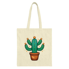 Cactus Tote Bag, Blooming Desert Tote, Cute Plant Bag, Unique Gift Tote, Illustrated Tote Bag, Eco Friendly Tote Bag - Tawshia