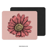 Pink Flower Mouse Pad, Floral Desk Accessory, Pretty Office Decor, Botanical Illustration, Elegant Mousepad, Gift For Her, Floral Mouse Mat - Tawshia