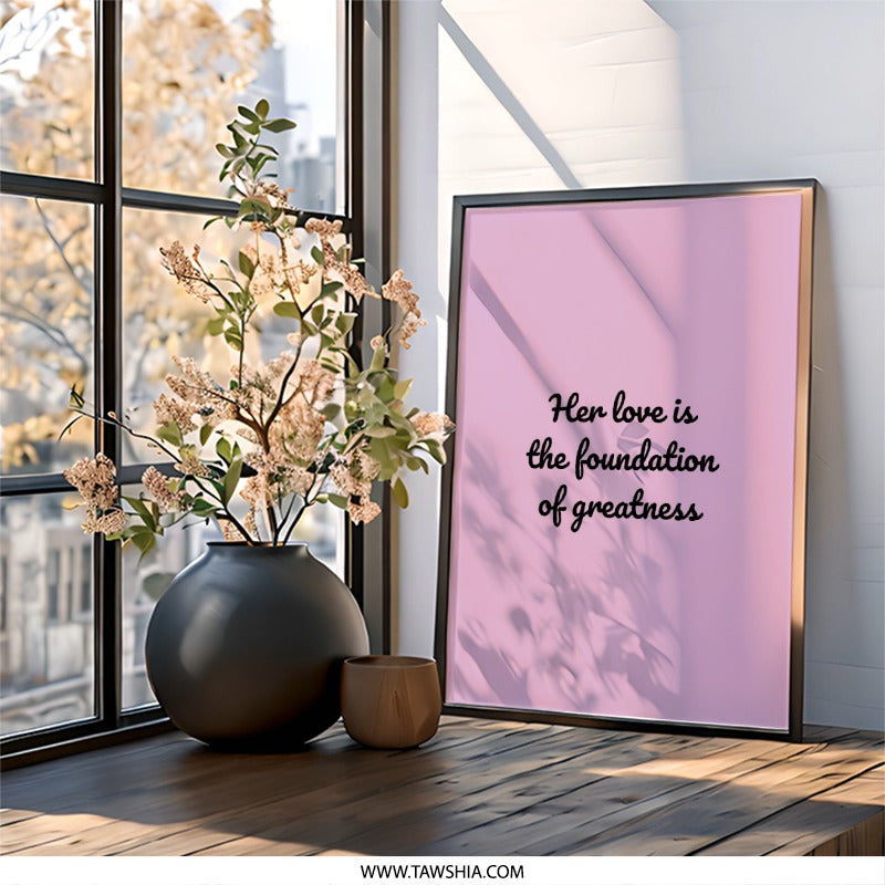 Love Foundation Wall Art, Inspirational Quote Print, Home Decor, Feminist Art, Gift for Her, Motivational Poster, Black Frame Option - Tawshia