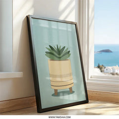 Potted Plant Wall Art, Modern Wall Decor, Home Decor Art, Succulent Wall Art, Trendy Wall Art, Minimalist Art, Botanical Decor - Tawshia