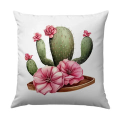Cactus Floral Pillow, Desert Bloom Pillow, Southwest Decor Pillow, Botanical Pillow, Trendy Home Decor Pillow - Tawshia