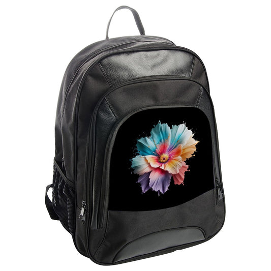 Colorful Floral Backpack, Flower Art Rucksack, Stylish School Bag, Trendy Travel Backpack, Unique Flower Design Backpack - Tawshia