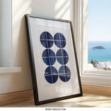 Navy Circles Wall Art, Geometric Print, Minimalist Decor, Modern Art, Wall Decor, Framed Art, Home Decor, Abstract Art, Circle Design - Tawshia