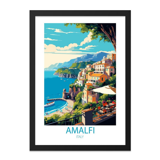 Amalfi Coast Wall Art, Italy Scenery Print, Mediterranean Sea Poster, Italian Village Home Decor, Coastal Artwork, Travel Gift - Tawshia