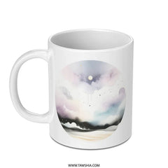 Watercolor Night Sky Mug, Cloudscape Coffee Mug, Celestial Art, Unique Mug Gift, Artistic Tea Cup, Dreamy Mug, Moon Mug, Stars Mug, Gift - Tawshia