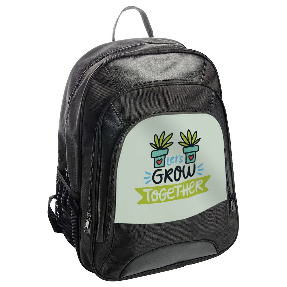 Lets Grow Together Backpack, Gardener Backpack, Plant Lover Gift, Cute Backpack, Nature Theme Backpack, Motivational Backpack - Tawshia