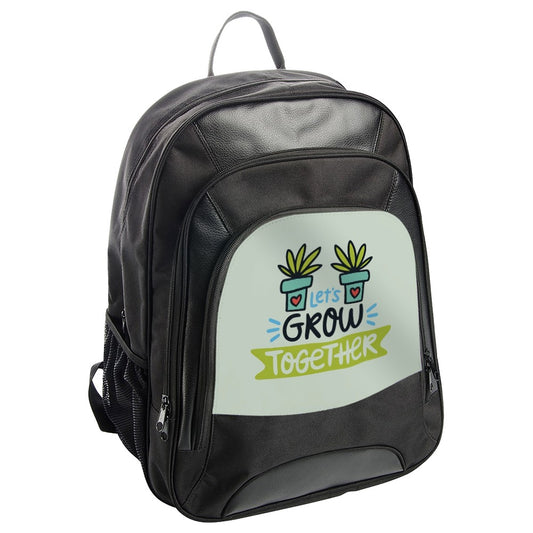 Lets Grow Together Backpack, Gardener Backpack, Plant Lover Gift, Cute Backpack, Nature Theme Backpack, Motivational Backpack - Tawshia