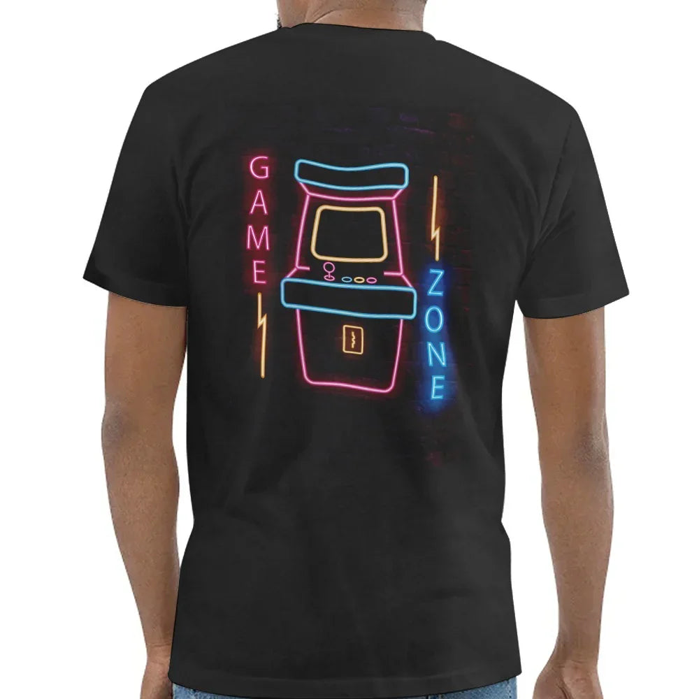 Vibrant Game Zone Neon Arcade Machine T-Shirt Product