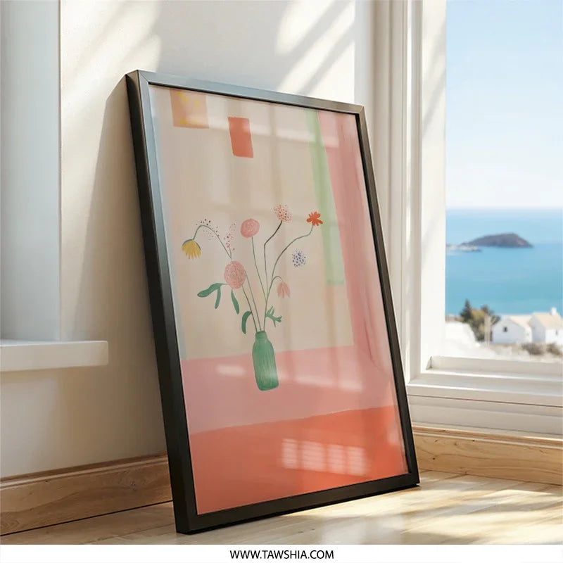 Floral Still Life Wall Art, Flower Painting Print, Botanical Home Decor, Modern Art Print, Abstract Wall Art, Aesthetic Room Decor - Tawshia