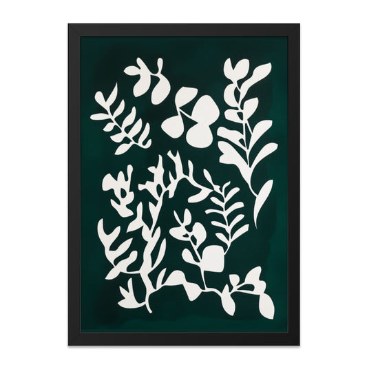Abstract Botanical Wall Art, Modern Leaf Print, Green and White Art, Minimalist Home Decor, Nature Inspired Artwork - Tawshia