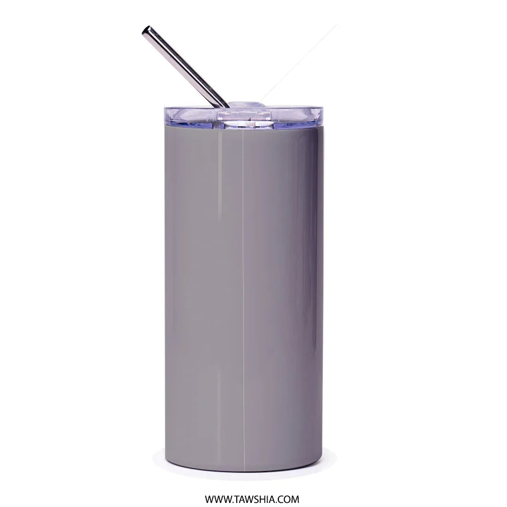 Sleek Gray Insulated Tumbler with Lid and Straw product type