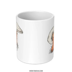 Mushroom Mug, Forest Fungi, Unique Coffee Mug, Gift for Mycologist, Nature Lover Tea Cup, Whimsical Kitchen Decor, Mushroom Art Mug - Tawshia