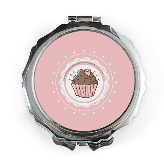 Cute Cupcake Pocket Mirror, Sweet Treat Mirror, Foodie Gift, Kawaii Compact Mirror, Baking Lover Gift, Dessert Pocket Mirror, Pink Mirror - Tawshia