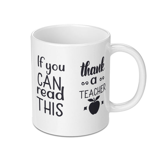 Thank You Teacher Mug, Teacher Appreciation Gift, Reading Teacher Mug, Unique Teacher Present, Gift for Teacher, Present for Educator - Tawshia