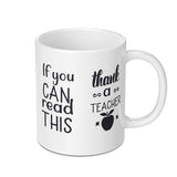Thank You Teacher Mug, Teacher Appreciation Gift, Reading Teacher Mug, Unique Teacher Present, Gift for Teacher, Present for Educator - Tawshia