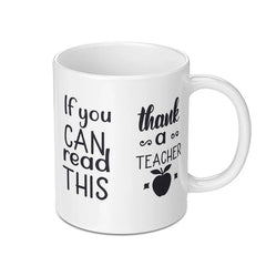 Thank You Teacher Mug, Teacher Appreciation Gift, Reading Teacher Mug, Unique Teacher Present, Gift for Teacher, Present for Educator - Tawshia