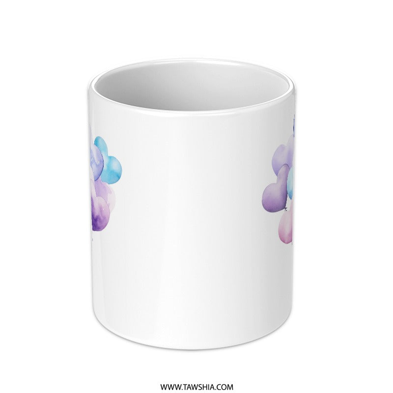 Heart Balloons Mug, Watercolor Heart Art, Unique Coffee Mug, Love Gift Idea, Valentine's Day Gift, Cute Mug SKU: MG10004214 - Tawshia